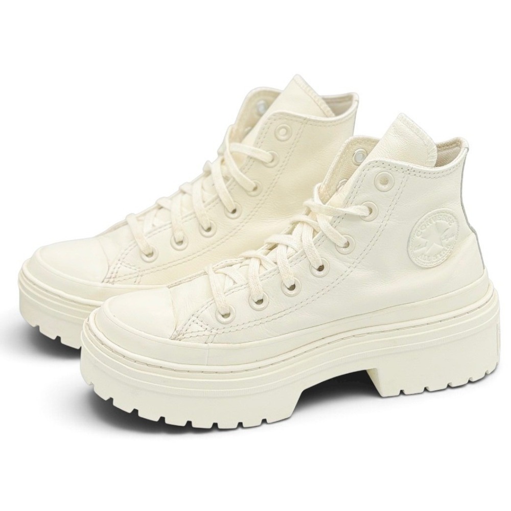 Converse Chuck Taylor All Star Lugged Leather Platform Hi Shoes W6 Egret A10370C